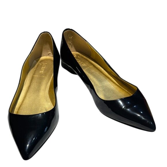 J. Crew Patent Leather Made in Italy Pointed Toe Flats - Picture 1 of 13
